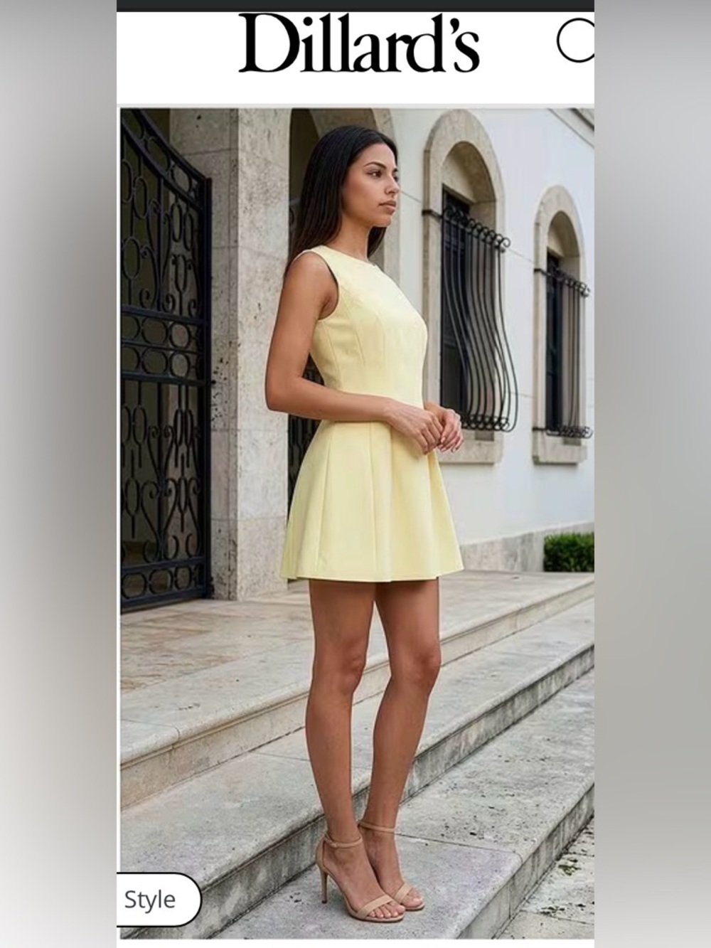 Gianni Bini Emma Crepe Structured Sleeveless A-Line Mini Dress in Butter Yellow